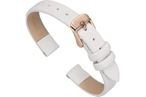 sourcing map Multi-sizes Genuine Leather Band, Flat Thin Elegant Leather Watch Strap for Men and Women