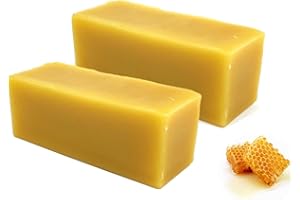 Purenail Cera d'Ape 100% pura in blocco - 2 x 50 g - per cosmetici e per la fabbricazione di candele, qualità pura e naturale - Purespa by