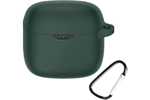 SEIAIYG Etui do JBL Tune Flex, lekkie, miękkie, silikonowe, odporne na wstrząsy etui ochronne na słuchawki z karabińczykiem do JBL Tune Flex (zielone)