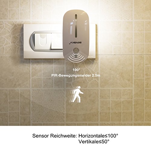 Sensky 1,8W PIR LED-Sensor-Bewegungs-Licht, 15 Lumen Plug-In-Nachtlicht mit Bewegunsmelder - 4