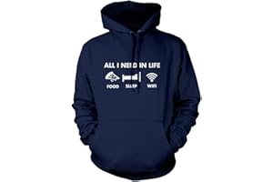 HOTSCAMP Funny Hoodie for Teen All I Need In Life Food Sleep WIFI Unisex Adults and Kids Hoodie Adulting Teenager WFH Computer Internet Hoody