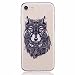 Produktbild iPhone 7 Hülle,iPhone 7 4.7" Schutzhülle, MUTOUREN Crystal Kirstall Handyhülle Case Cover TPU Silikontasche Transparent Ultra dünne Gel Anti-scratch hinten Tasche Etui Bumper Weiß - Wolf