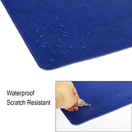 GENORTH® Weiche Hülle Leder Tasche für MacBook Air & Macbook 12 Wasserdicht mit Schutz Tasche für Maus und Netzteil (12 Zoll, Blau) - 4