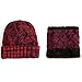 Produktbild Happy Event Kinder Häkeln Hut | Fell Wolle Strickmütze Waschbär Warm Caps + Schal Schal Anzug (Weinrot)