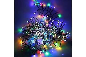 SHATCHI 720 Christmas Tree Cluster Lights Multifunction 8 Light Modes, Timer Green Cable Indoor/Outdoor Low Voltage Holiday Home Decorations, Multicolour