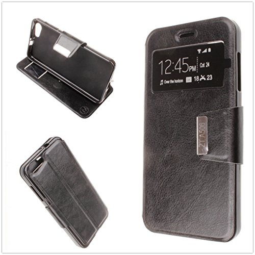 MISEMIYA - Funda ZTE Blade A506 - Funda Solo, Libro View Sporte,Negro
