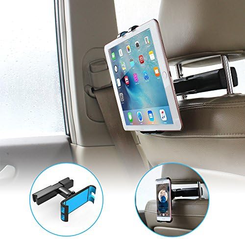 Vobon Car Headrest Mount, Car Seat Belt Holder Mount Bracket for Mobile Phone, Tablet, E-reades: iPad Air Pro Mini, iPhone X, iPhone 8, iPhone 8 Plus, iPhone 7, iPhone 6, Samsung Galaxy Tabs/ Samsung S8 S7 S6 and moreย (4โ-10.5โ)