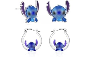 TTDCQQID Boucles d'oreilles pour Enfants, Cartoon Boucles d'oreilles, Boucles d'Oreilles Enfant Fille, Bijoux Fille, Fille Mignon Boucles D'Oreilles, Boucles d'oreilles mignonnes bleues, Cadeau pour Filles