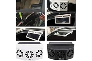 ‎TOTMOX TOTMOX Solar Ultradünner Fensterflügel, Solar-Auto-Abluftventilator, Auto-Kühlerventilator, 4 W ABS-Energiespar-Lüftungsluftreiniger - Weiß