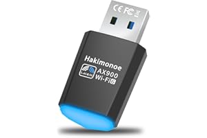 Hakimonoe WiFi USB Adapter for PC Desktop, Latest Wi-Fi 6 AX900 Dual Band 600Mbps on 5G/286Mbps on 2.4G Wireless Network Dongle for Windows 11 10 7 Laptop Computer, Plug n Play w/Built-in Driver