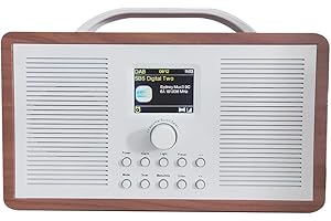 ALANO Radio FM/Dab+/Bluetooth/AUX in Radio Couleur Bois avec écran Couleur TFT 2.4 et Mode Double Alarme (Marron Clair)