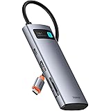 Baseus Hub USB C 7 en 1 Adaptador con HDMI 4K@60Hz, PD 100W, 3 USB-A 3.0 5Gbps, Lector de Tarjetas SD/TF, Docking Station par