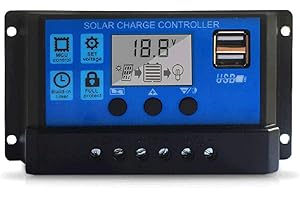 Irfora Contrôleur de Charge Solaire,contrôleur de Charge Solaire 100A,Panneau Solaire amélioré,Port USB,régulateur Intelligent de Batterie de Panneau Solaire,contrôleur de réverbère à Affichage LCD