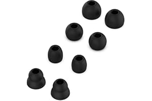 UMVOWUXA Replacement Ear Tips Earbuds for Beats Powerbeats Pro Headphones, Made of Soft and Comfortable Silicone Material, Waterproof and Sweatproof (4 Pairs/Black)