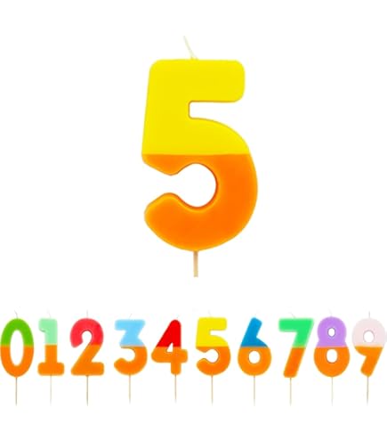 Talking Tables Orange Och Blu00e5 Nummer 3 Ljus Fu00f6r Kakor | Fu00e4rgglada