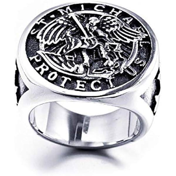 Anello Uomo Archange Saint Michel - Acciaio Inox Dorato, Placcato Oro | Bobijoo Jewelry