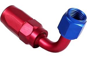 AN6 racing olja/bränsle fin slang svängbar hankontakt adapter blå röd färg 90 grader
