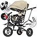 Produktbild 5in1 Dreirad Kinderdreirad Kinder Fahrrad Rad Kinderwagen mit lenkbarer Schubstange klappbares, flüsterleise Gummireifen und Sonnendach, 5-fach Umbau mitwachsend Beige