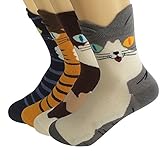Ambielly calcetines de algodón calcetines térmicos Adulto Unisex Calcetines (4 Gatos)