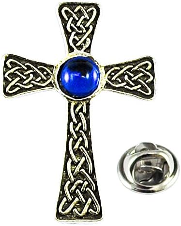 Ties PlanetBlue Gem Celtic Cross Pewter Lapel Pin Badge