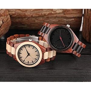WRENDYY Wooden watch 3 Types Men's Full Wood Natural Quartz Wristwatch Fashion Dress Clock Male Vintage Adjustable Wooden Strap Creative Gifts