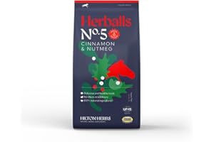 HILTON HERBS LTD Hilton Herballs No. 5 Cinnamon & Nutmeg. Special Christmas Edition All-Natural Horse Treats. No Additives or Fillers. Molasses-Free. 100% Natural Ingredients. 2kg Bag. Made in UK.
