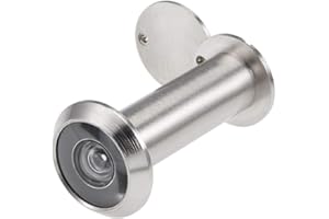 sourcing map Mirilla de la puerta de 200 grados para puertas de 55-90 mm, acabado en cromo satinado cepillado