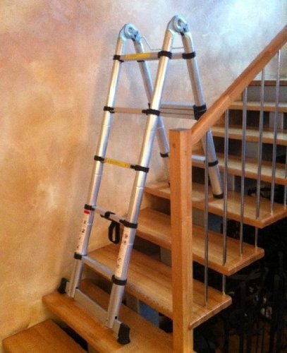 4,4 m Doppel Teleskop Leiter vielseitig zusammenklappbar ausziehbar tragbar Mehrzweck-Leiter für alle Bedürfnisse Ihres DIY - 5