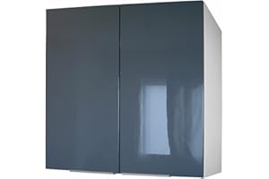BERLIOZ CREATIONS Berlioz créations CP8HG - Mobile da cucina alto, 2 sportelli, 80 cm, colore: Grigio lucido