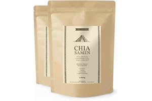 ‎NATURACEREAL Chia Samen 2kg - SuperFood, Low Carb, Vegan, Vegetarisch, Glutenfrei, Vitamine, Ohne Gentechnik, Für Diabetiker geeignet, Ideal für Smoothies, 100% Chia Samen