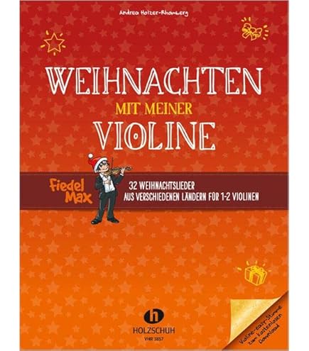Méthode De Violon "Fiedel-Max" VHR3801 Par Alfons Holzschuh - Partition Avec Pince à Partitions En Forme De Cœur