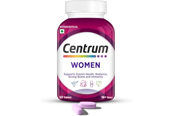 Centrum Women - Multivitamin Tablet for Women With 23 Vital Nutrients including Zinc, Magnesium, Vitamin B, C, D, Calcium for Energy, Immunity, Radiance, Strong Bones and Overall Health Veg - 50 tablets