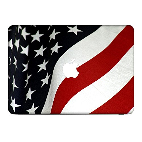 Virano Drapeaux USA 2, Pays, Autocollant Vinyl Adhésif Dessin Coloré et Effet de Cuir pour Les Portable Tactile et Ordinateurs Portables pour Apple MacBook Pro Retina 13"