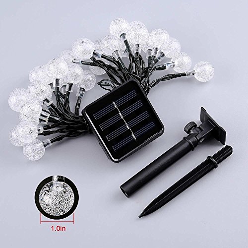 SunJas 30 LEDs 6 Meter Solar Lichterkette Garten Globe Außen bunt Solar Beleuchtung Kugel für Party, Weihnachten, Outdoor, Fest Deko usw. (30 LEDs bunt) - 9