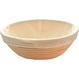 1 cestino rotondo da 21,6 cm per panificazione Banneton Brotform, cestino e fodera in rattan, set di cestini per la casa (ric