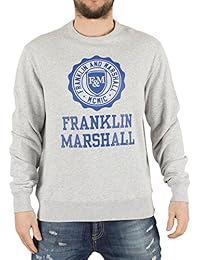 Franklin & Marshall Hombre Sello de la camiseta de gráfico, Gris