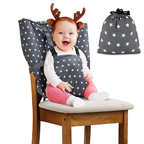 Ceekii Trona Portatil de Viaje para Bebé, Mini Silla Arnés para Niño Desmontable y Ajustable Asiento Tronas para Sillas Ideal para Comer Fuera Viajes Inicio Restaurantes Compras