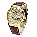 Style Feathers Transparent Analog Gold Dial Men