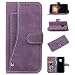 Produktbild MeganStore Retro Schutzhülle für Samsung Galaxy S9, Schutzhülle im Brieftaschenformat für Galaxy S9, MeganStore Vintage Premium PU Leder Business Style Brieftasche mit [Standfunktion [Kartenschlitz] violett