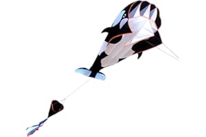 Lixada duży latawiec 3D w kształcie smoka, dla dzieci i dorosłych, bezramkowy, miękki latawiec, wieloryb, 120 x 215 cm, z torbą do przechowywania