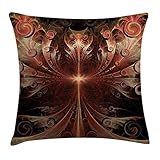 ghkfgkfgk Gothic Medieval Heraldic Ornamental Background Middle Age Knight Aged Artwork PrintFractal Throw Pillow Cushion Cover Decorative Square Accent Pillow Case 18 X 18 Inches Multicolor