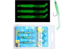 TUATA Raglou Señuelos de pesca flexibles de 100 mm de longitud, juego de 3 piezas