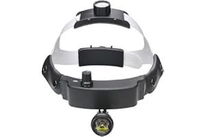UIGJIOG Lampada Frontale Specifica per Dentista,Fari Chirurgici A LED da 3W,Fari Chirurgici con Buona Luce Spot Fascia per Odontoiatria ORL Trattamenti per Il Viso Chirurgia Plastica 90-250V