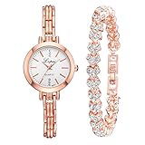 Likerazy 2pcs/Set Armband Watch Damen Fashion Irregular Scale Uhrenarmband Heart Shaped Full Drill Bracelet Armbanduhr universal Multifunktions Damen-Armbanduhr Classic
