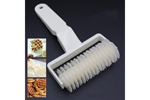 MINGZE Rouleau coupant à Losanges pour treillages, pâtisserie Treillis Cutter Creative Pâte à Pain Cookie Pie Pizza Lattice DIY Outil de décoration Plastique Blanc Bricolage Amusant