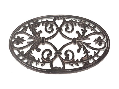 KOM Amsterdam 8532 Ovaler Untersetzer groß, 32 x 20 cm, gußeisen antic finish
