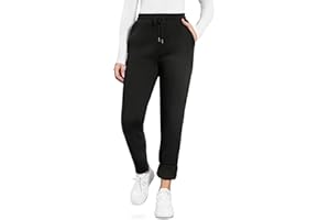 EDOTON Pantaloni da Jogging Donna Caldi Sportivi Pantaloni Termici Ispessiti in Pile Invernale Foderati con Tasche Pantaloni da Allenamento con Coulisse S-XL