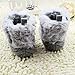 Etosell Newborn Crochet/Knit Fleece Boots Toddler Girl Wool Snow Crib Shoes Booties (M/6-12 Months, Grey)