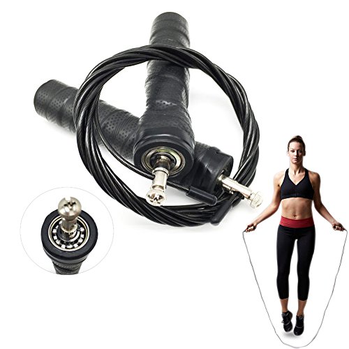 Preisvergleich Produktbild Crewell PVC-Springseil, verstellbar, Stahlkugellager, Rutschfeste Griffe, Kabel für Fitnessstudio