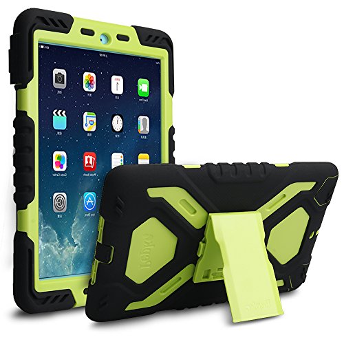 New iPad 9.7 2017 Hülle, Feitenn Heavy Duty Armor Hard Back Schutzhülle Kickstand Silikon PC Dual Layer Protective Case Ständer Stoßfest Shock-Absorption Back Cover Hülle für Apple New iPad 9.7 Zoll (SchwarzGrün)